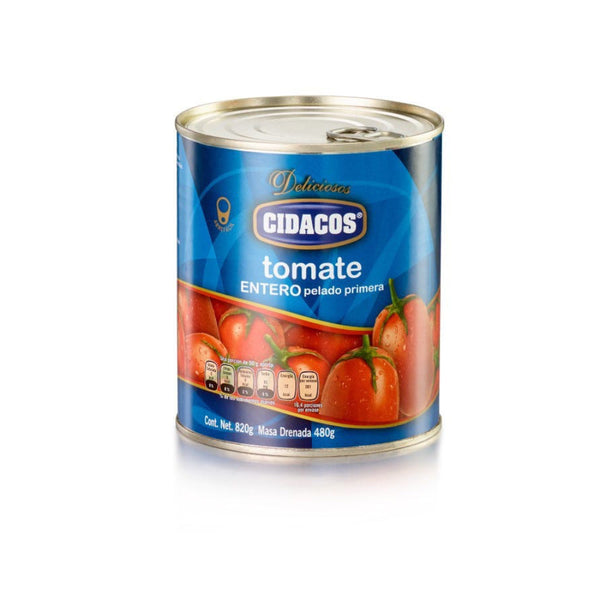 LATA TOMATE ENTERO PELADO CIDACOS 820gr