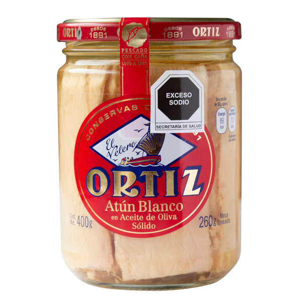 FRASCO ATUN BLANCO ORTIZ EN ACEITE OLIVA 400gr